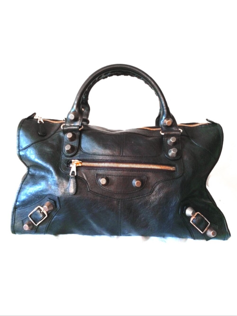 Authentic 2011 Balenciaga Black Agneau Leather City Bag- New without Tags!
